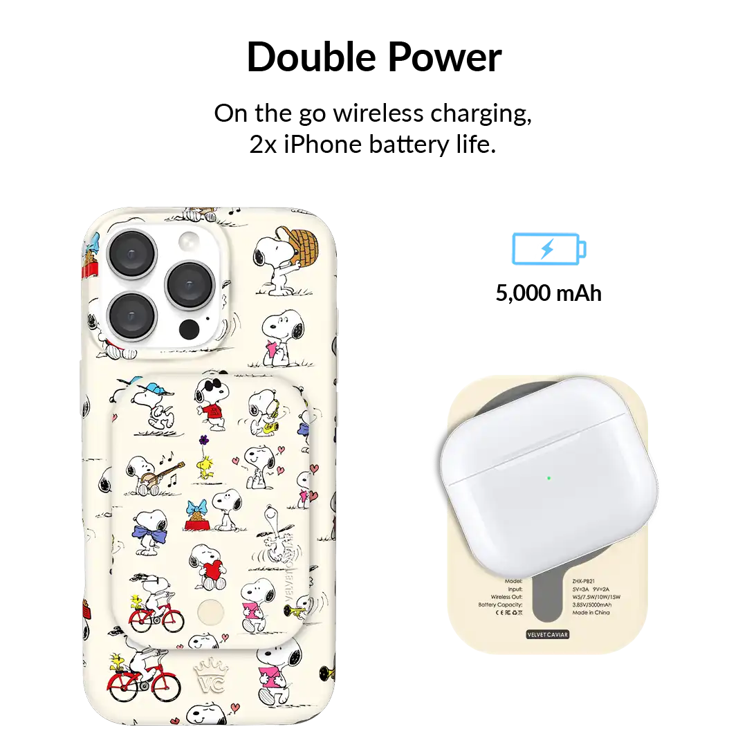 Snoopy Moods Portable MagSafe Charger Power Pack