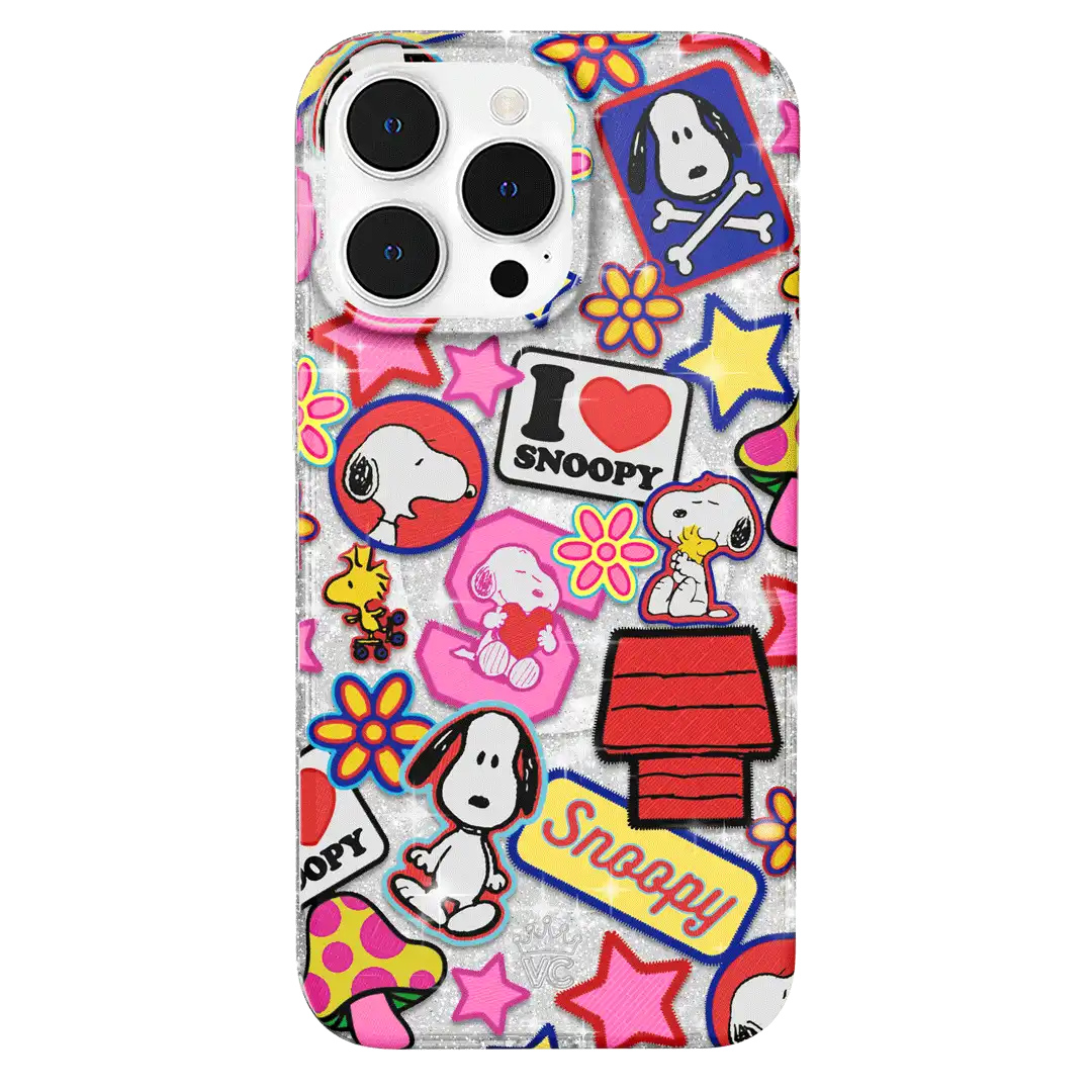 Snoopy Patchwork Glitter iPhone Case