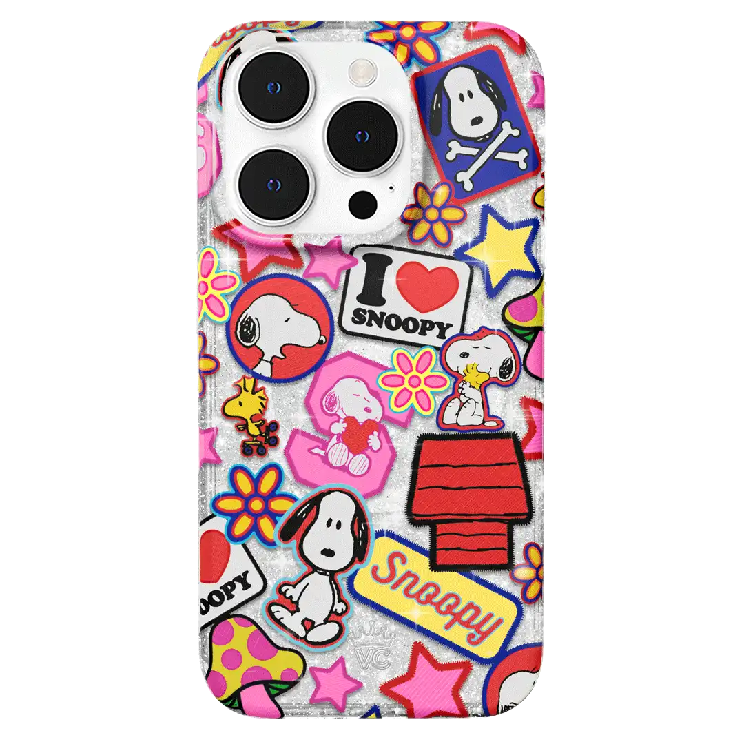 Snoopy Patchwork Glitter iPhone Case