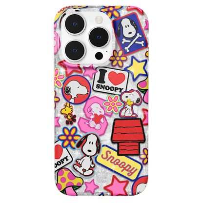 Snoopy Patchwork Glitter iPhone Case