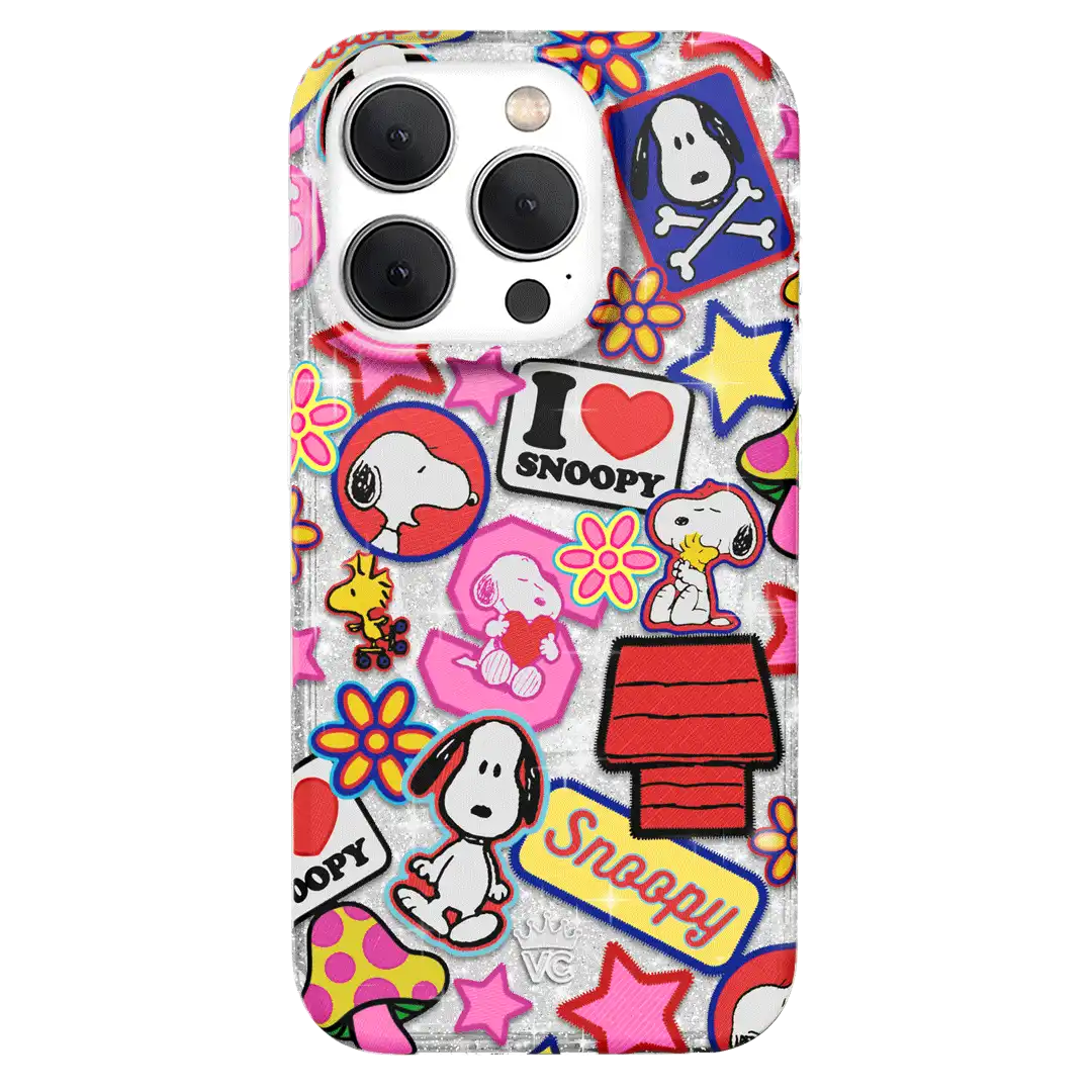 Snoopy Patchwork Glitter iPhone Case