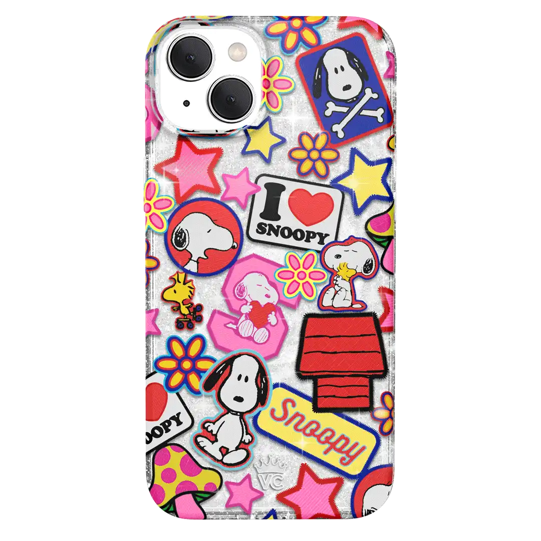 Snoopy Patchwork Glitter iPhone Case