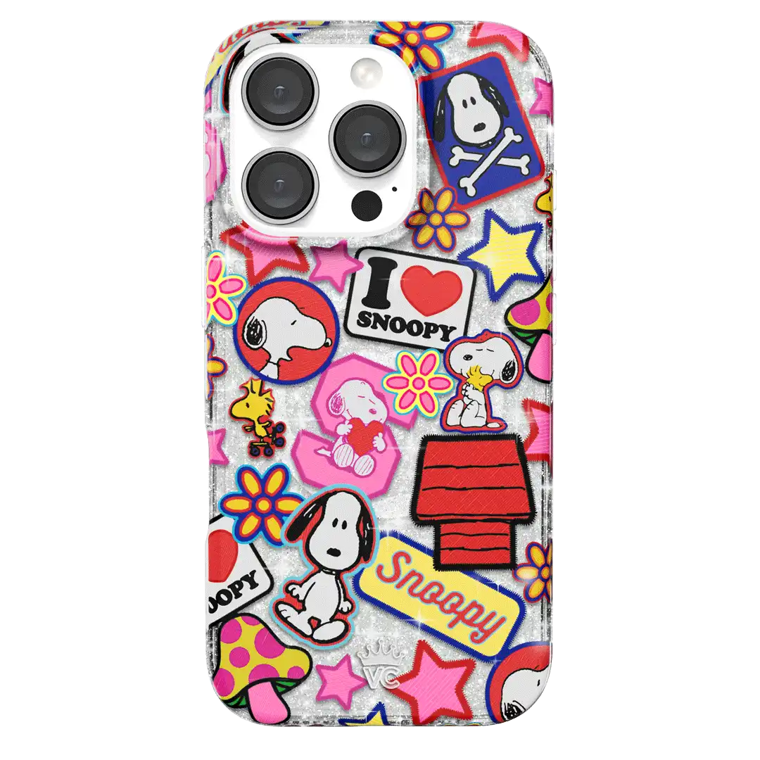 Snoopy Patchwork Glitter iPhone Case
