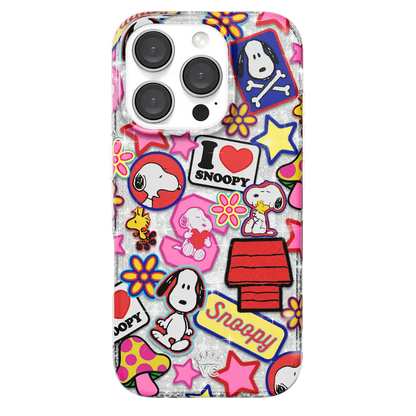 Snoopy Patchwork Glitter iPhone Case