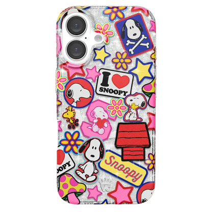 Snoopy Patchwork Glitter iPhone Case