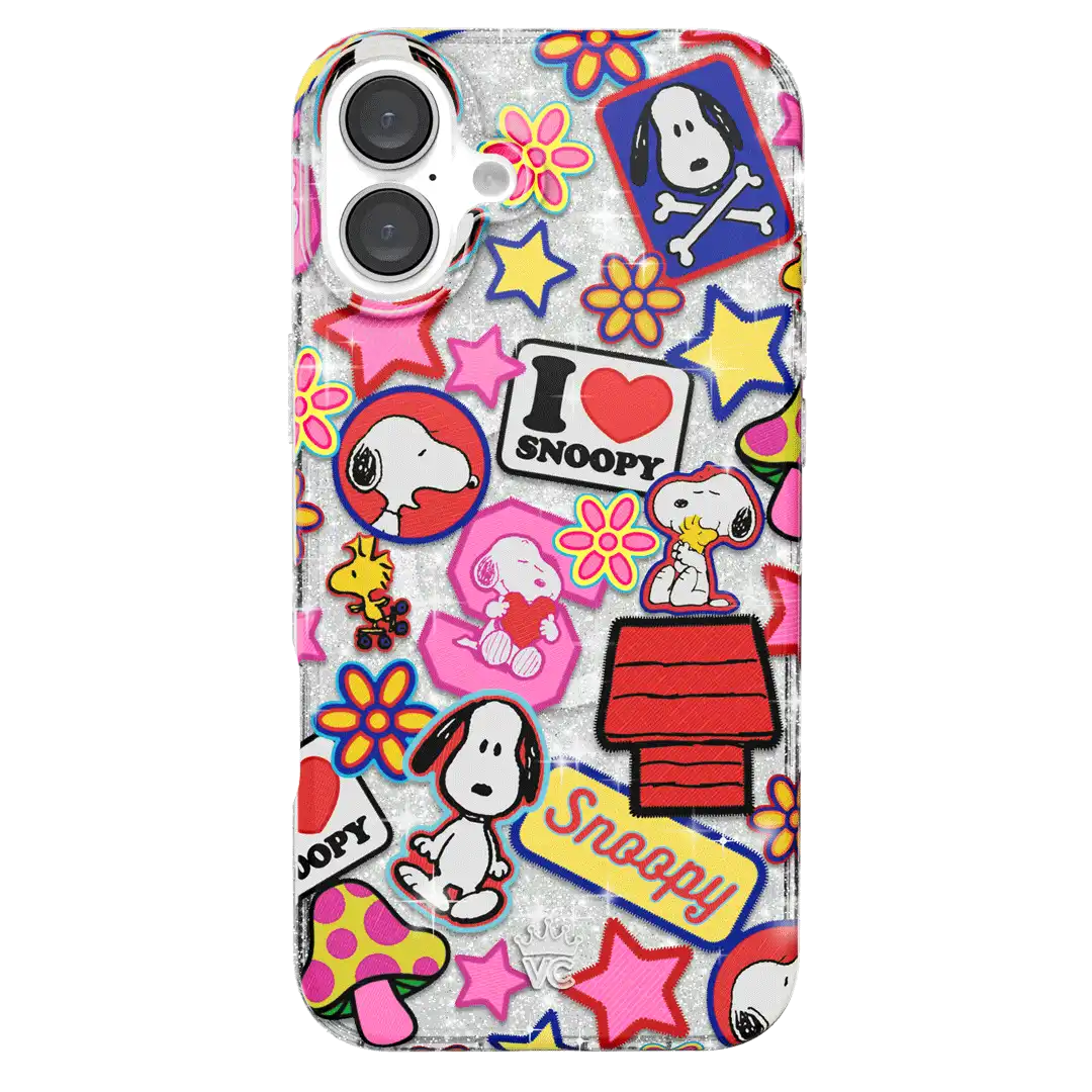 Snoopy Patchwork Glitter iPhone Case
