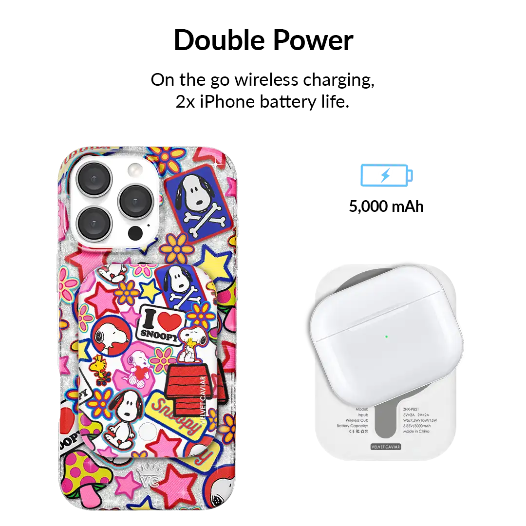 Snoopy Patchwork Portable MagSafe Charger Power Pack