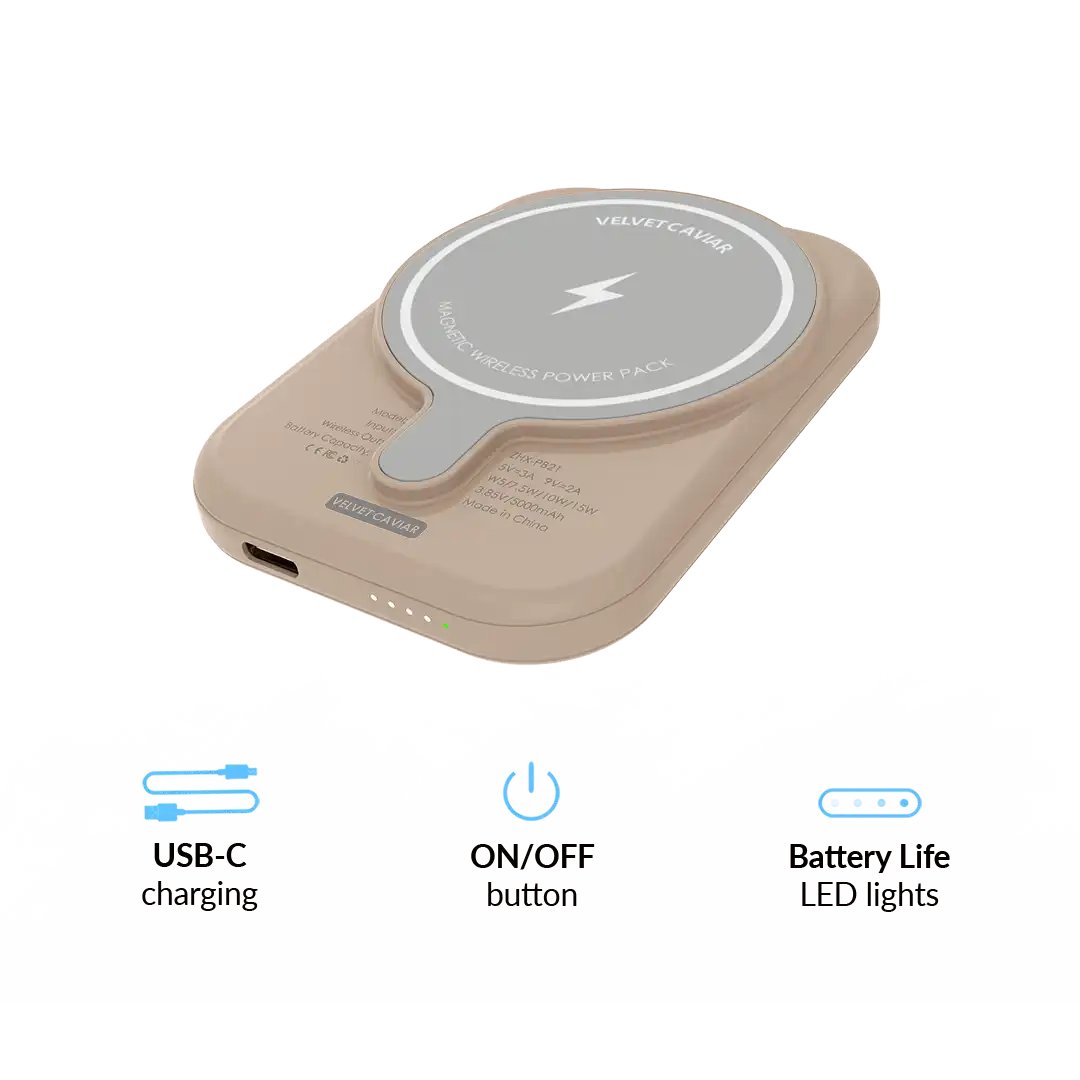 Sand Stone Portable MagSafe Charger Power Pack