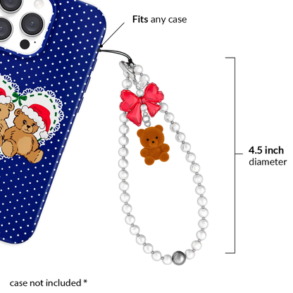 Winter Teddy Phone Charm