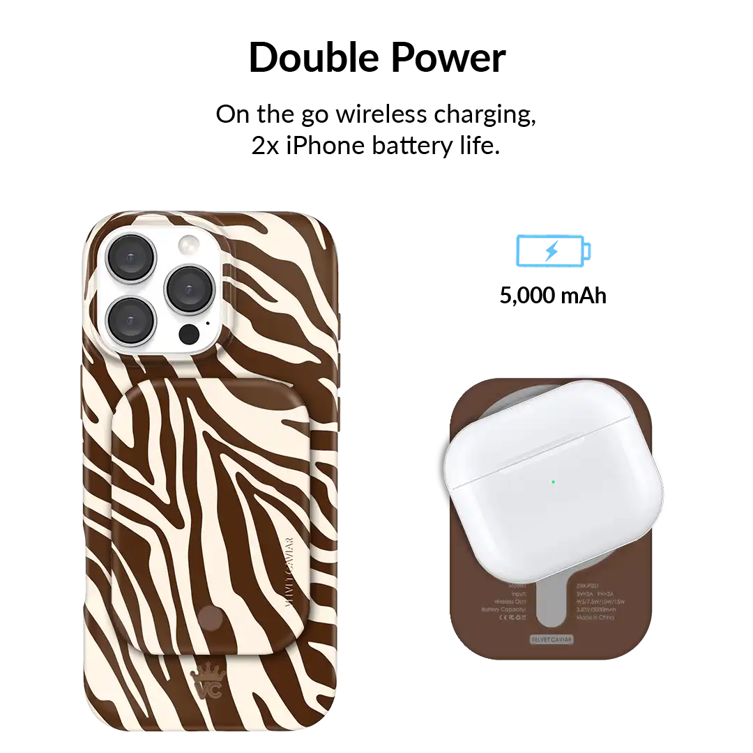 Coco Zebra Portable MagSafe Charger Power Packafe Battery Power Pack