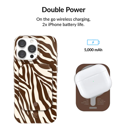 Coco Zebra Portable MagSafe Charger Power Packafe Battery Power Pack