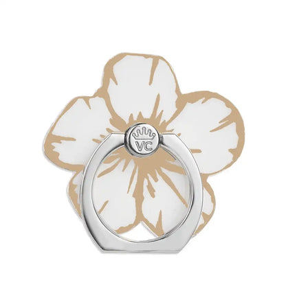 White and Gold Floral Ring
