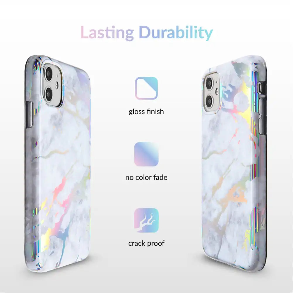 Holo White Marble iPhone Case