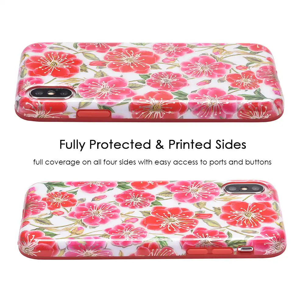 White Hibiscus Rose Gold Chrome Floral iPhone Case