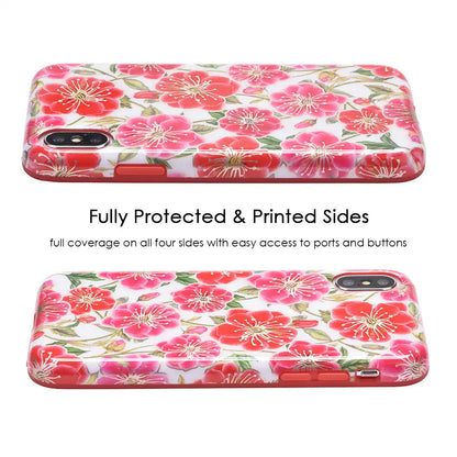 White Hibiscus Rose Gold Chrome Floral iPhone Case