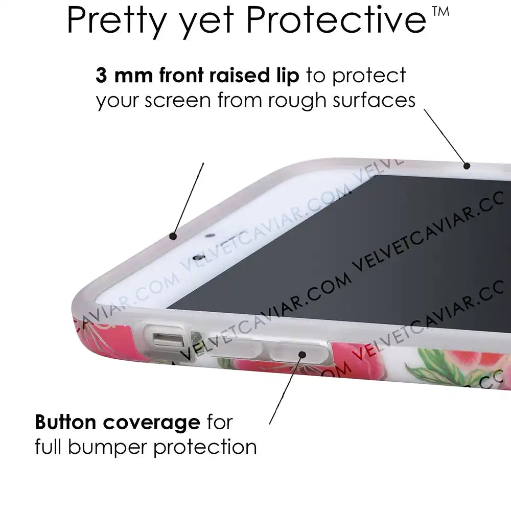White Hibiscus Rose Gold Chrome Floral iPhone Case