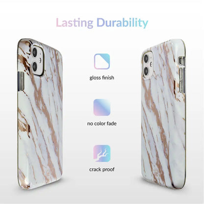 White Marble Rose Gold Chrome 2.0 iPhone Case