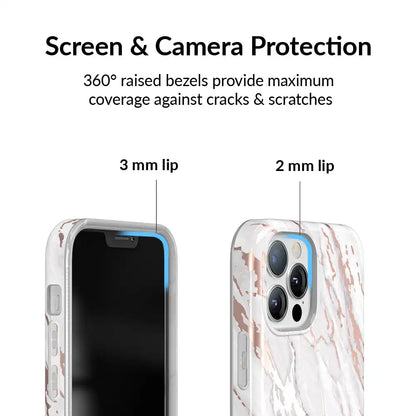 White Marble Rose Gold Chrome 2.0 iPhone Case