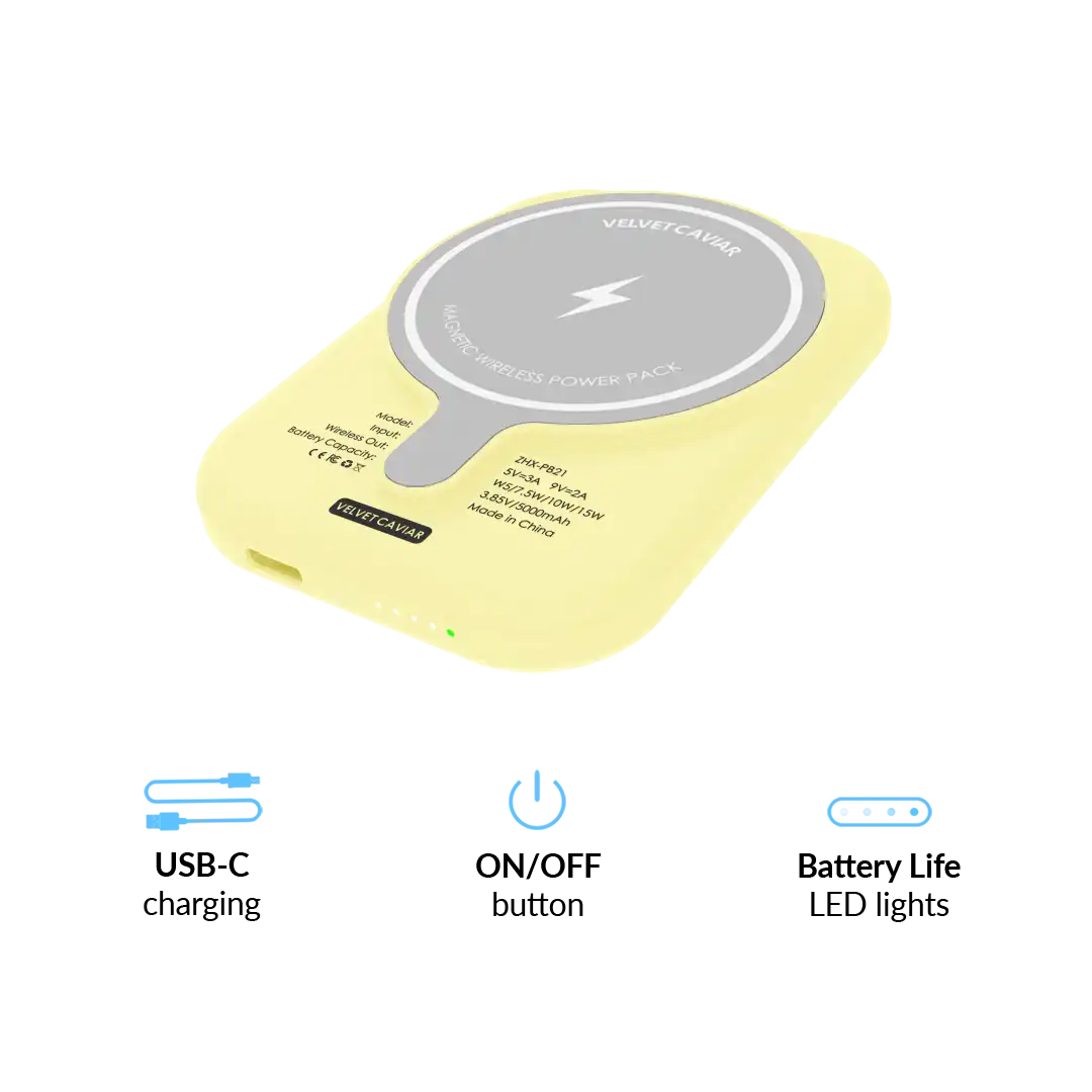 Yellow Portable MagSafe Charger Power Pack
