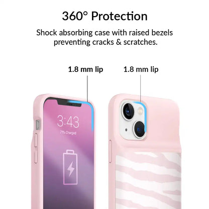 Pink Zebra iPhone Charging Case